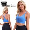 Women's Front Zip Sports Bra - Running, Yoga, Fitness Beautiful Back Design