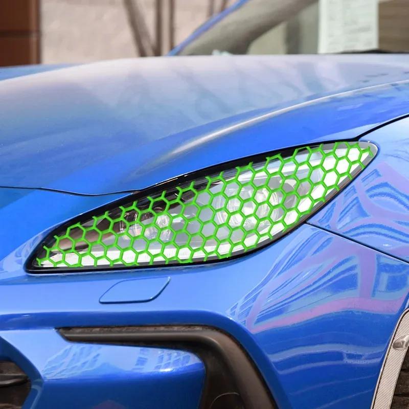 1 Stück Wabenmuster Autoaufkleber Hohl-Scheinwerferabdeckung Auto-Scheinwerferfolien Gitter Seitenwindabweiser Scheinwerfer Rücklicht Aufkleber Roller Auto Folien Aufkleber