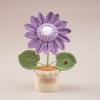 Room Decor Knitted Flower Friend's Gift Artificial Sunflower Pot Crochet Sunflower Potted  Home