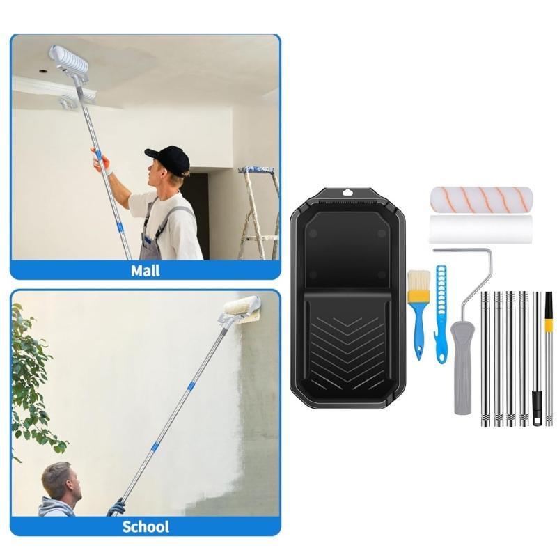 Small Paint Roller Set Includes Microfiber Rollers Touches Up Multipurpose Tray Home Accessory for Wall Painting