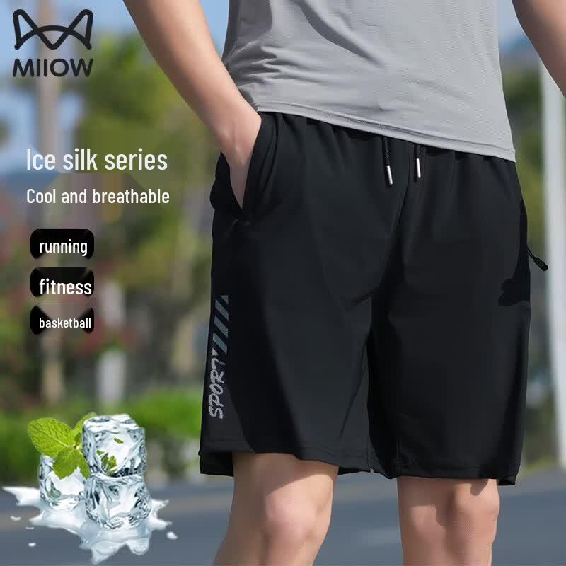 MiiOW Men s Ice Silk Quick-Dry Sport Shorts L