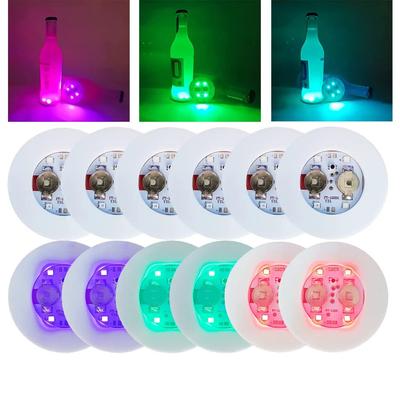 סט 5 יחידות כוסות זוהרות LED לכוסות שתייה, משטח לכוסות למסיבות, חתונות, בר, חג המולד, בית, פאב