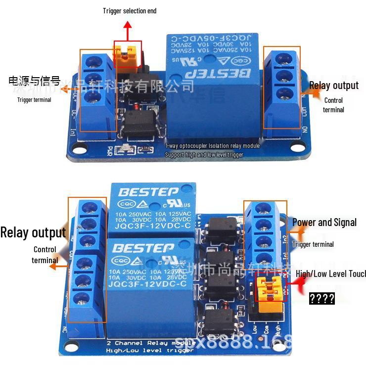 Module de Relais Électromagnétique: Canal 1/2/4/6/8, Déclencheur Haut/Bas, Commande PLC 5V/12V/24V