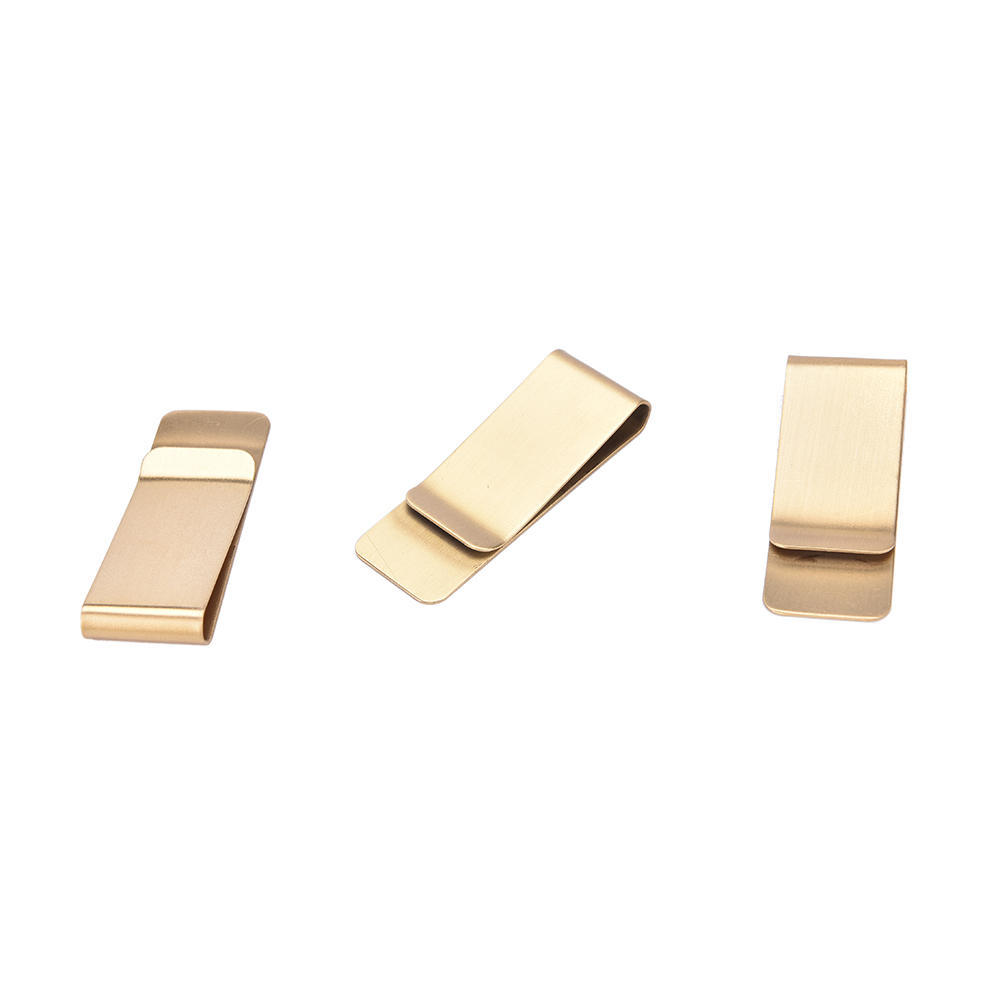 Men'S Brass Metal Retro Business Wallet Gift Money Clip Credit Card Holder