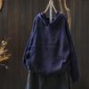 2025 Bo Jia Fan Flower Print Hooded Cotton Knit Sweater - Loose Fit, Autumn Style