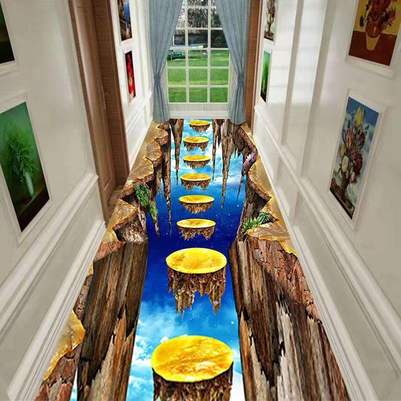 

3D Fun Adventure Corridor Mat Bedroom Kitchen Rugs Kids Room Decorative Play Mat Area Rug Pastoral Carpets for Living Room 60X100CM