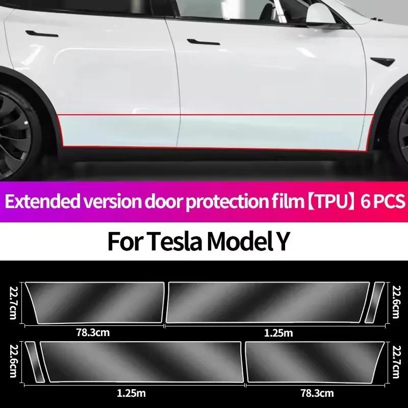 For Tesla Model 3 Model Y Car Rear Door Triangle Pre-cut Anti-Scratch Protective Film Refit Accessories TPU Transparent Sticker