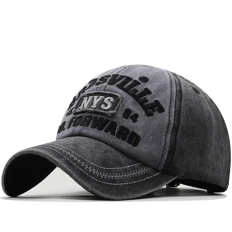 Hot-selling washed baseball cap NYS three-dimensional embroidery baseball cap old cap sun hat hip-hop trendy hat