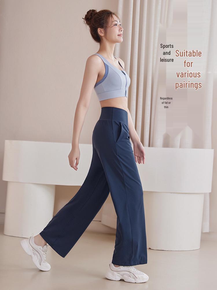 Plus Size High Waist Yoga Pants - Women's Quick Dry, Loose Wide Leg Fitness Long Pants