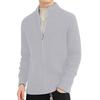 Men's  Standing Collar  Add Cotton  Adding Fleece  Thickened  Long Sleeves  Color Matching  Cardigan  Knitting  Sweater  Coat