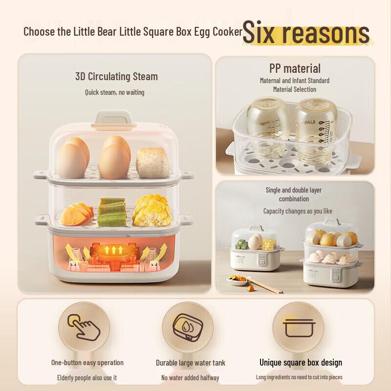Bear Multi-functional Egg Cooker and Steamer CN plug (adapter included)