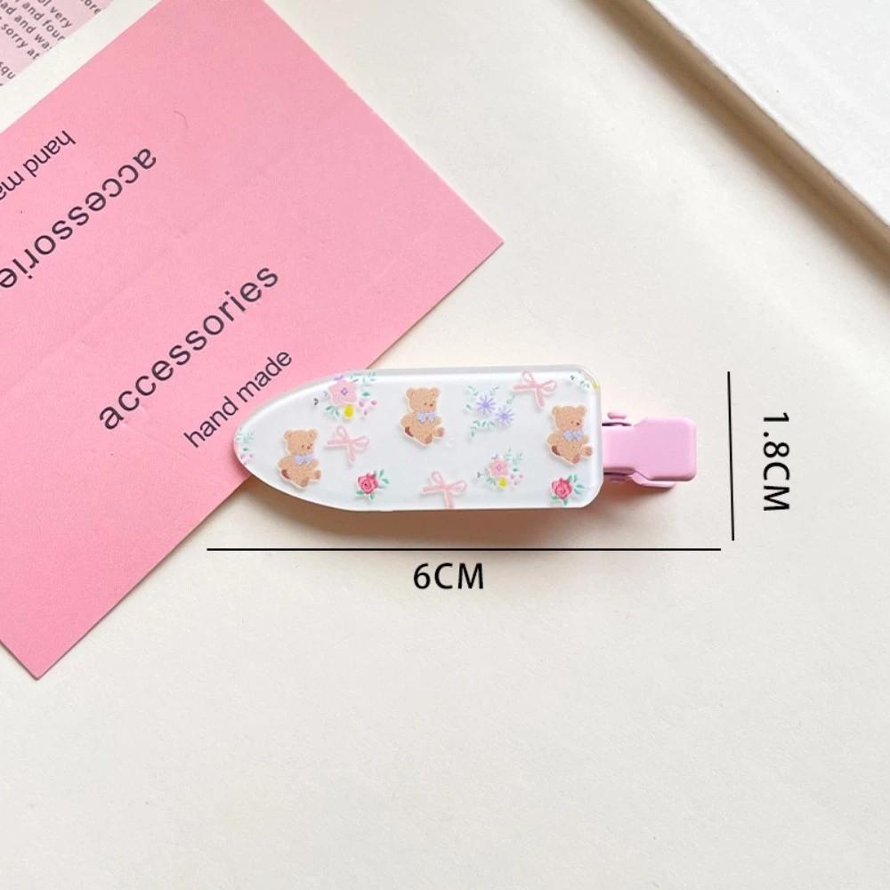 2pair Acrylic Hairpin Plaid Side Bang Hair Pins New Duckbill Barrettes for Women Girls