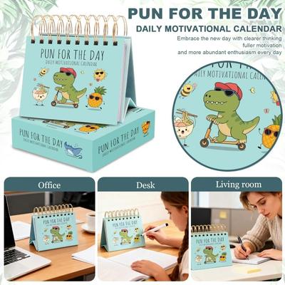 365 New Puns Punny Motivational Desk Calendar 2026 365 Daily Calendars  Office Desk Accessories