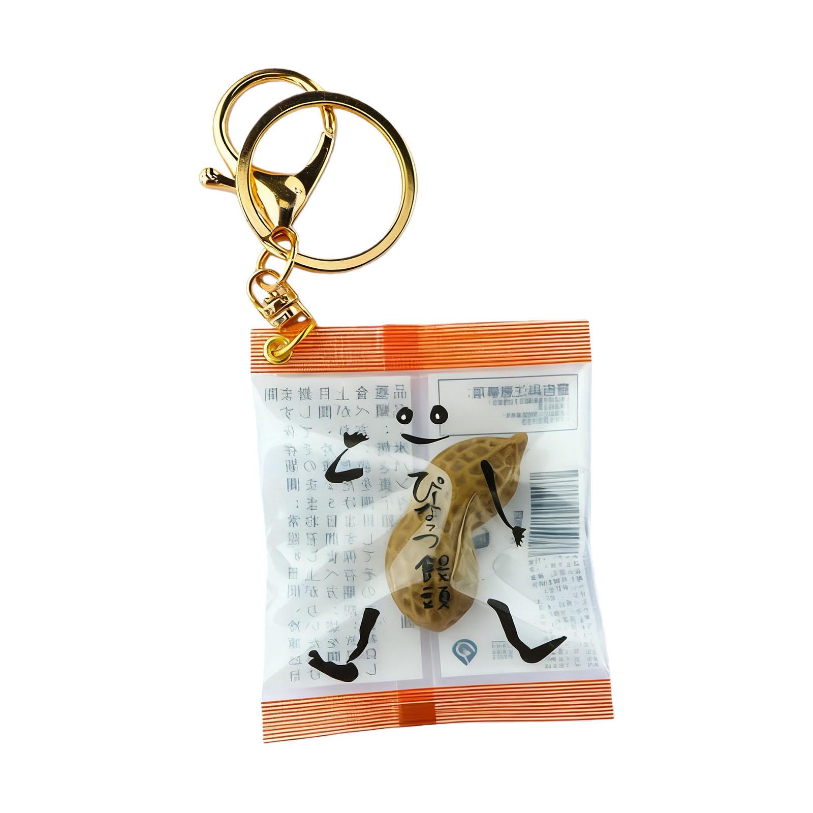 

Funny Realistic Peanut Keychain With Detailed Simulation for Accessorizing Personal Items and Humorous Presents оранжевый