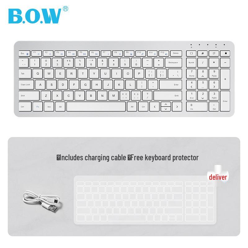 

Сверхтонкий бесшумный беспроводной набор клавиатуры и мыши Hangshi для универсального использования на настольном компьютере/ноутбуке