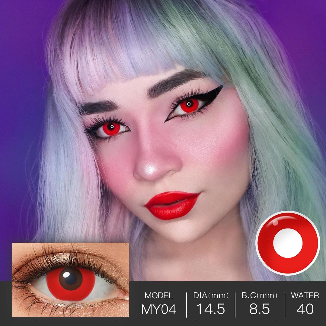 

Мягкие гидрогелевые цветные контактные линзы для Хэллоуина + контейнер для хранения MY04