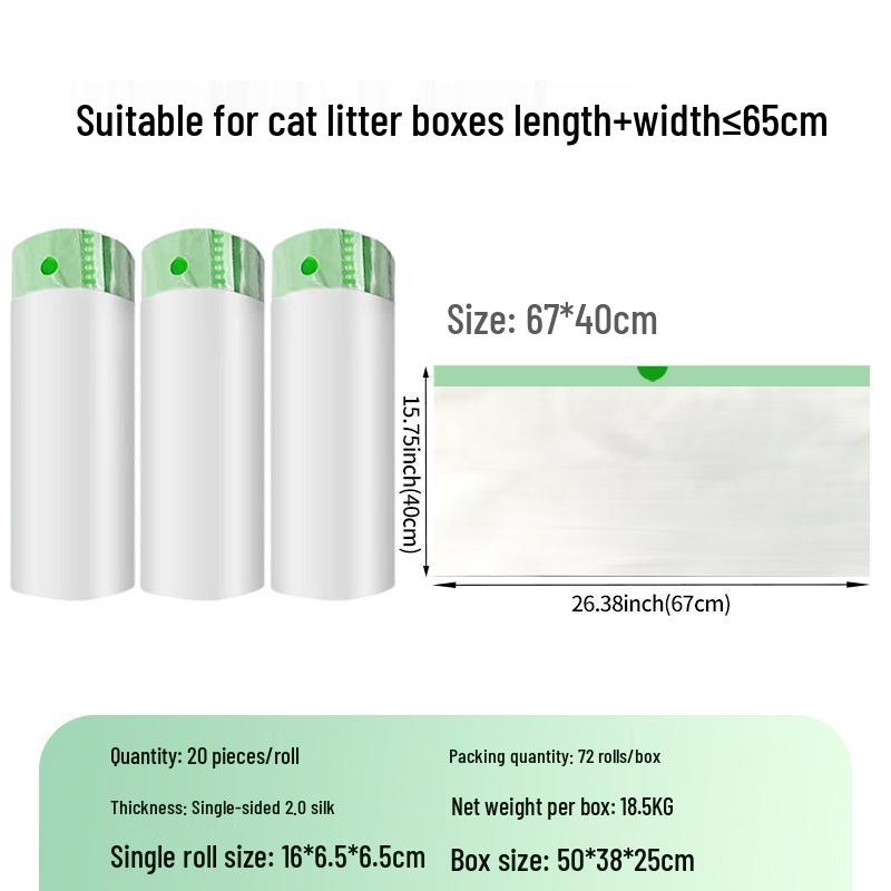 Katzenstreubeutel mit Kordelzug: Dicke, große und leicht zu reinigende Kotbeutel mit Schaufel für Katzentoiletten