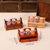 Miniature Wooden Jar Organizer 1/12 Scale Dollhouses Furniture Retro Kitchen Decors MultiPurpose Display Shelf