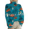 HJX-GL1 Halloween Devil 3D Print High Neck Pullover Sweater - Long Sleeve, Loose Fit for Autumn/Winter