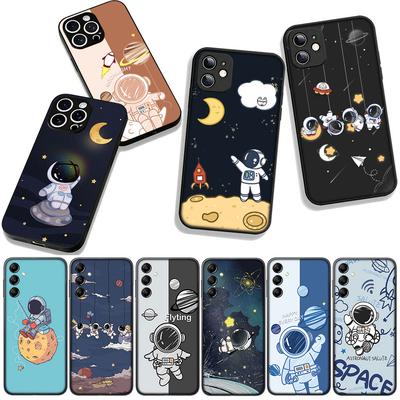 Art Astronaut Moon Sky Phone Cover Case for Apple iPhone 16 15 14 Plus 13 12 Mini 17 Pro Max + ProMax 16E Air 16+ Casing