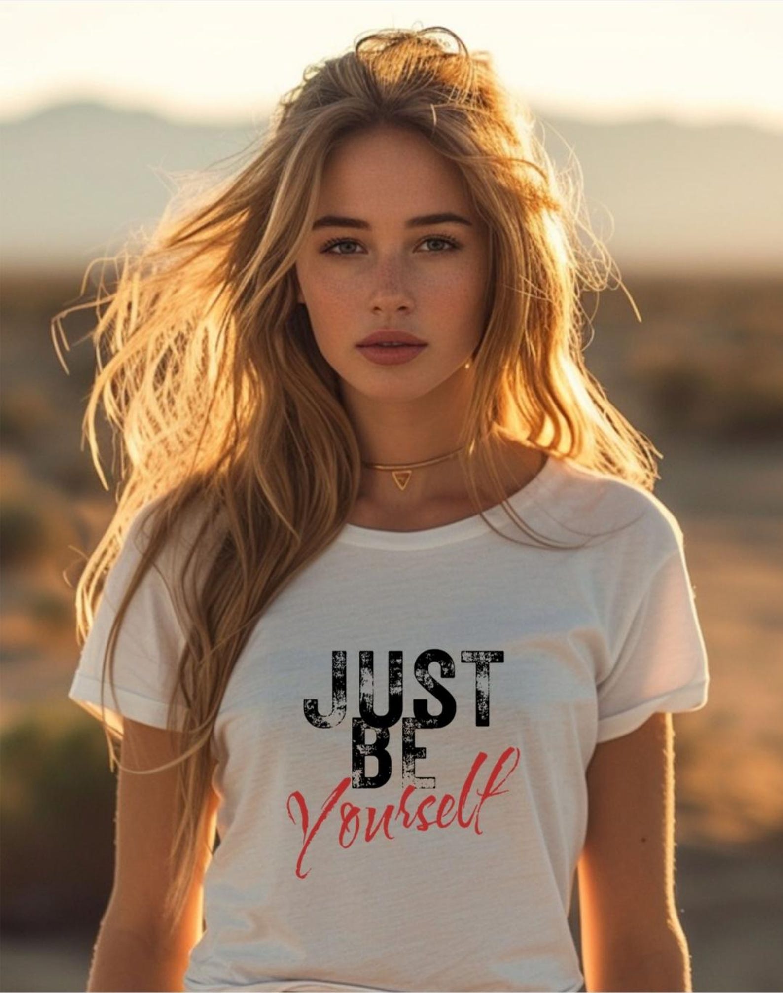 Just Be Yourself Inspirational T-Shirt | Motivational Script Graphic Tee | Positive Affirmation Shirt | Unisex Casual Gift Shirt S