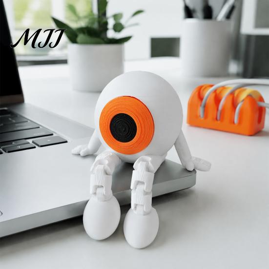 Detailed Eye Sculpture Articulated Fidget Toy, 3D Printed Halloween Eyeball Figurine with Movable Joints, Decorative PLA Statue Flexible Spooky