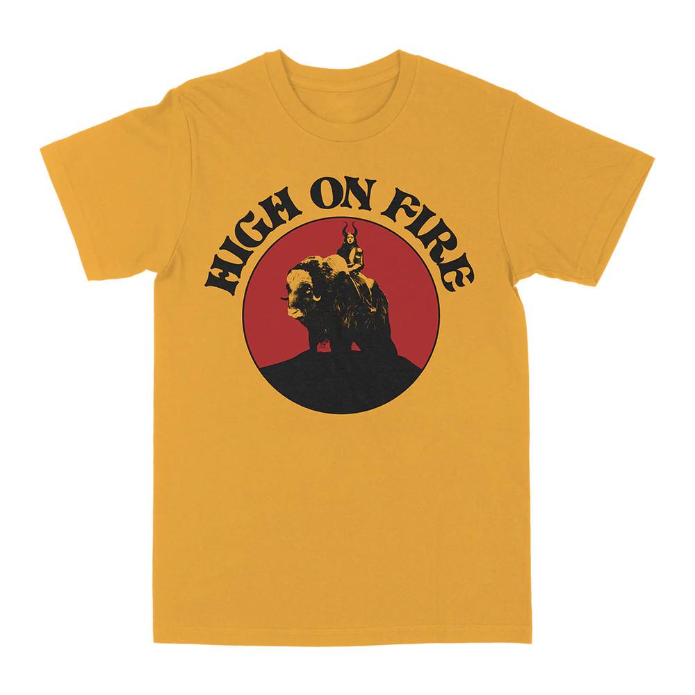 

HIGH ON FIRE Musk Ox Rider TShirt Short Sleeve Gold Cotton Men S to 5XL Unisex T-Shirt XXL