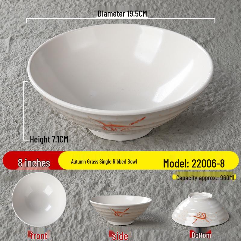 Durable Melamine Noodle Bowl - Imitation Porcelain for Soup, Ramen, Mala Tang & Luosifen