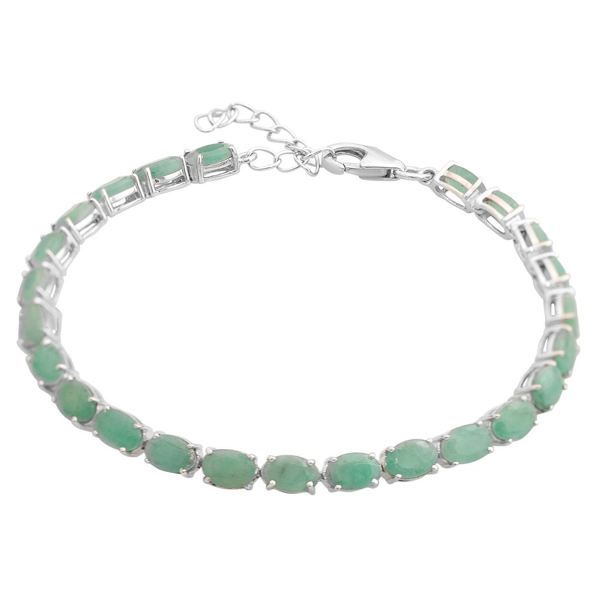 

Срібний браслет із натуральним смарагдом 11.95ct, вага виробу 7,17 гр (2166757) 17-20cm смарагдовий