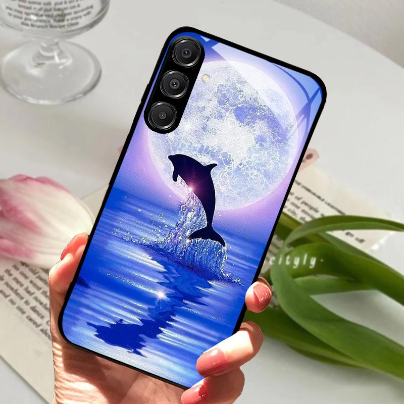 For Samsung A26 5G Case Hard PC Tempered Glass Phone Cover For Samsung Galaxy A36 A56 5G Fashion Animal Glass Protector Cases