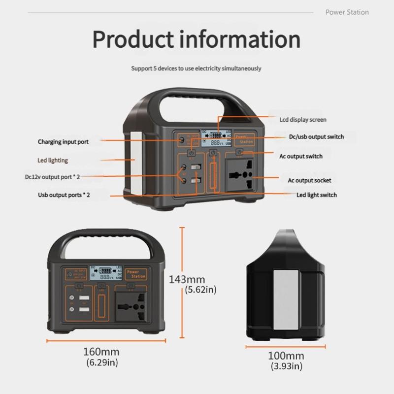100W 76.8Wh Solar Charging Station 110/220V Solar Generator Multifunction Emergency Mobile Power for Camping Travel