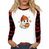 Women's T Shirt Halloween Print Long Sleeve Daily Fashion Basic Round Neck Raglan Sleeve Top