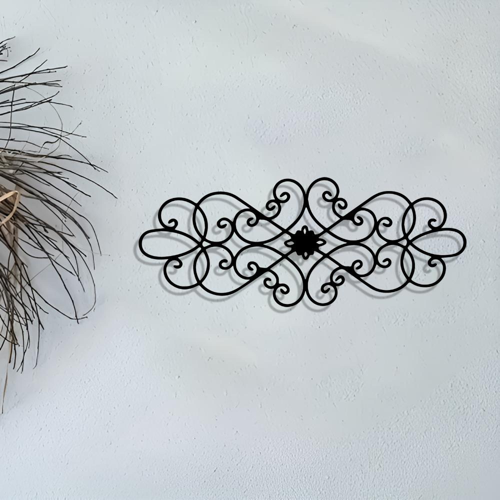 1 Stück Vintage Eisen Flugzeug Wandkunst, Handgefertigte Florale Rankenwerk Metall Dekoration, Aufwendiges Metall Hängendes Ornament für Schlafzimmer Weihnachtsgeschenk