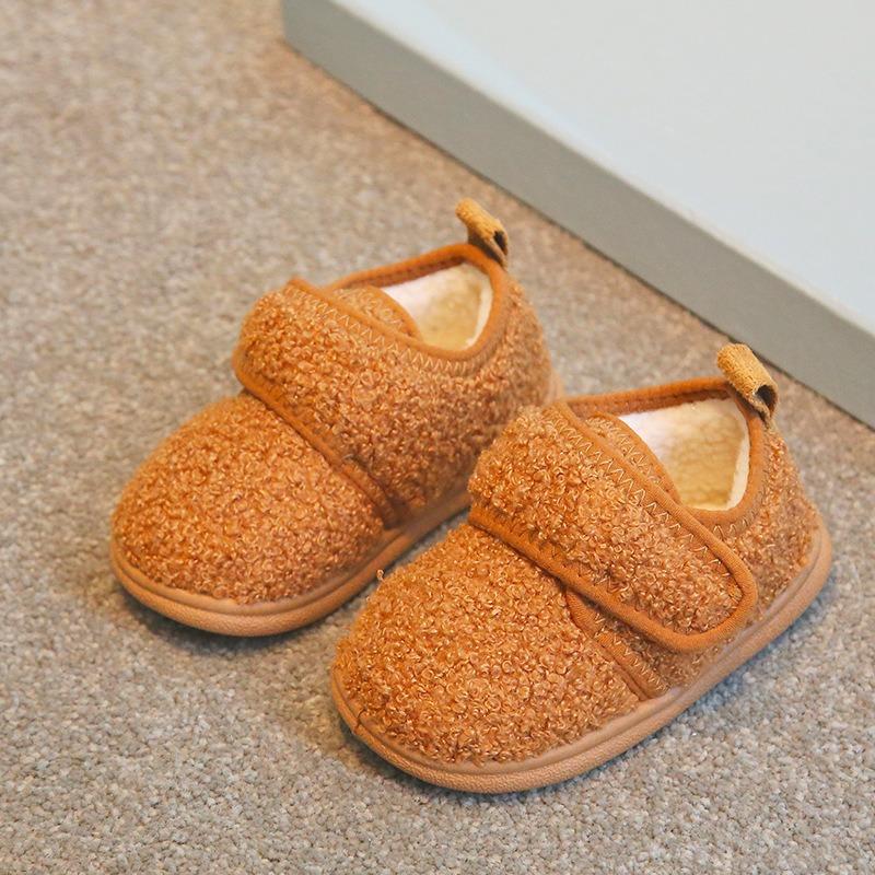 

Winter Children Snow Boots for Baby Girls Boys Plush Boots Outdoor Kids Home Shoes Soft Soled Anti Slip Infant Toddler Shoes 21 коричневый