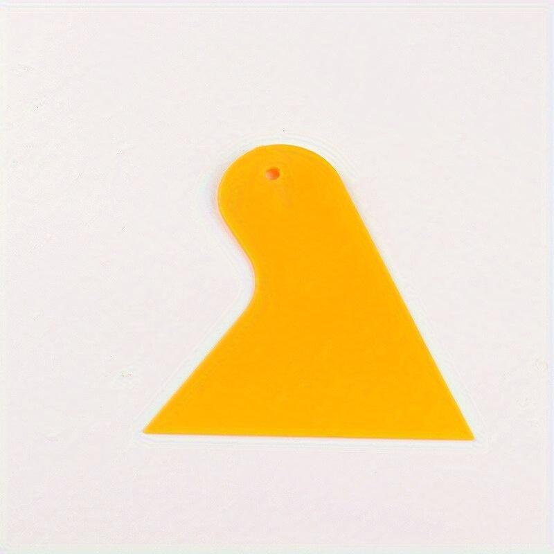 10pcs Yellow Plastic Scraper Set for Car Films And Mobile Phones - Triangular Design, Thickened Plastic, Anti-Warping Edge