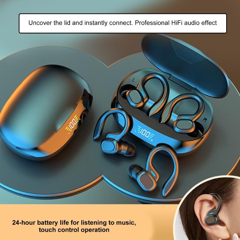 Wireless Earbuds, Sports Bluetooths Headphones, 40Hrs Playtimes Ear Buds with LED Power Display, Noise Cceling Headsets, Earphones for Workout/Running