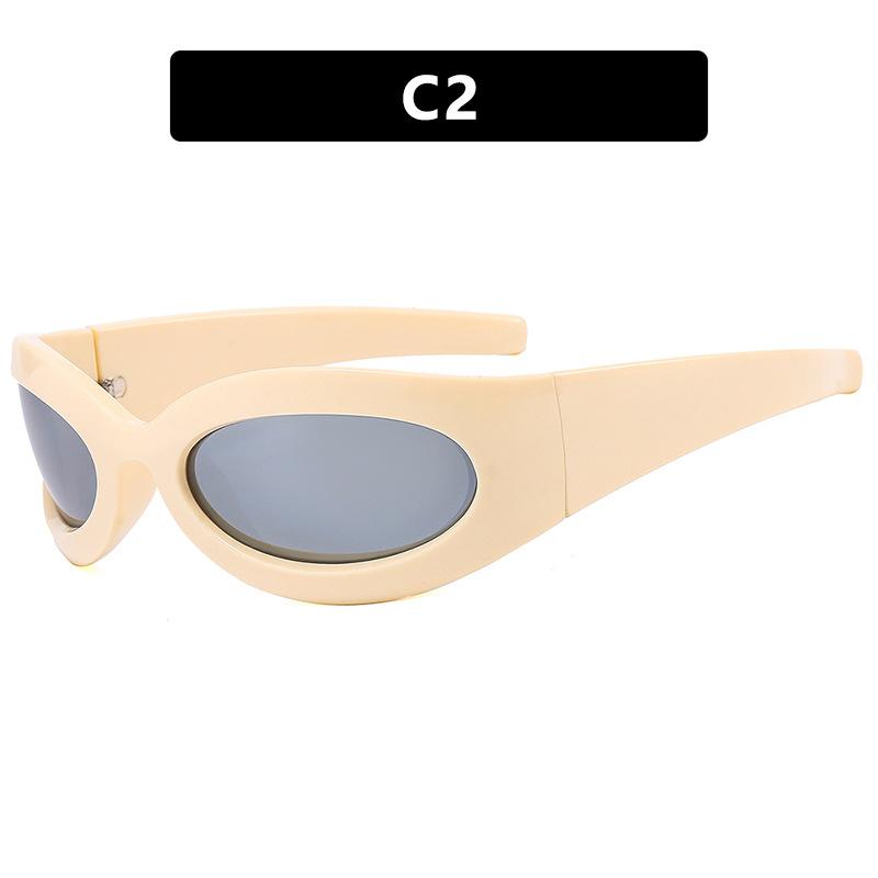 Vintage Luxury Sports Punk Women Sunglasses Fashion Y2K Cat Eye Mirror Eyeglasses Brand Designer Men Sun Glasses Shades UV400