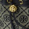 Tory Burch T Monogram All Over Print Drawstring Leather Bucket Bag Women Bags Dark-Blue-Denim 80534-405