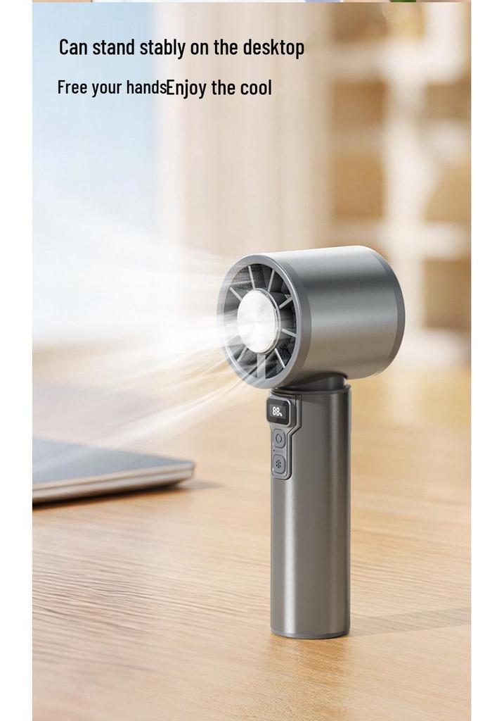 2026 High-Speed Portable Aluminum Alloy Handheld Cooling Fan with Ice Pack
