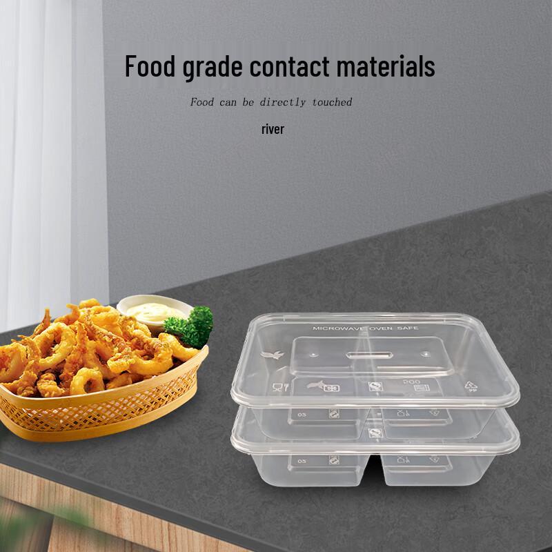 Disposable Rectangular Double-Compartment Food Container