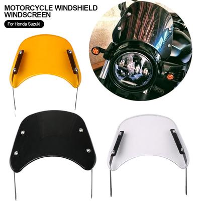 Motosiklet Evrensel Siyah Cam rüzgar deflektörü Ön Cam Fairing Harley Honda Yamaha Kawasaki Suzuki Cafe