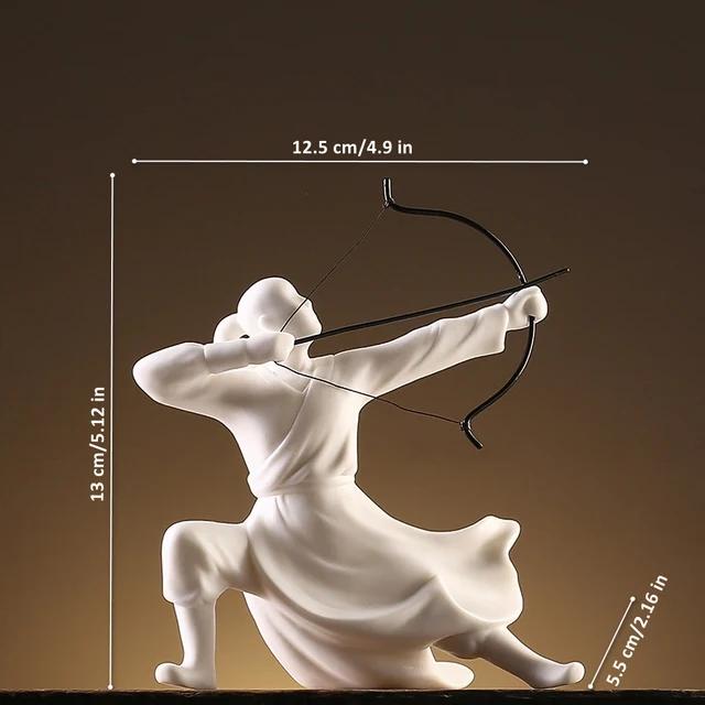 

De Chine-Древний Китайский орнамент с изображением фехтовальщика, материальное искусство, фигурки кунг-фу уся, неомодернистское украшение светло-серый