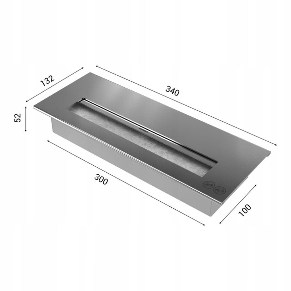 Wall Mounted Bioethanol Fireplace DELTA 2 Black with Glazing TÜV