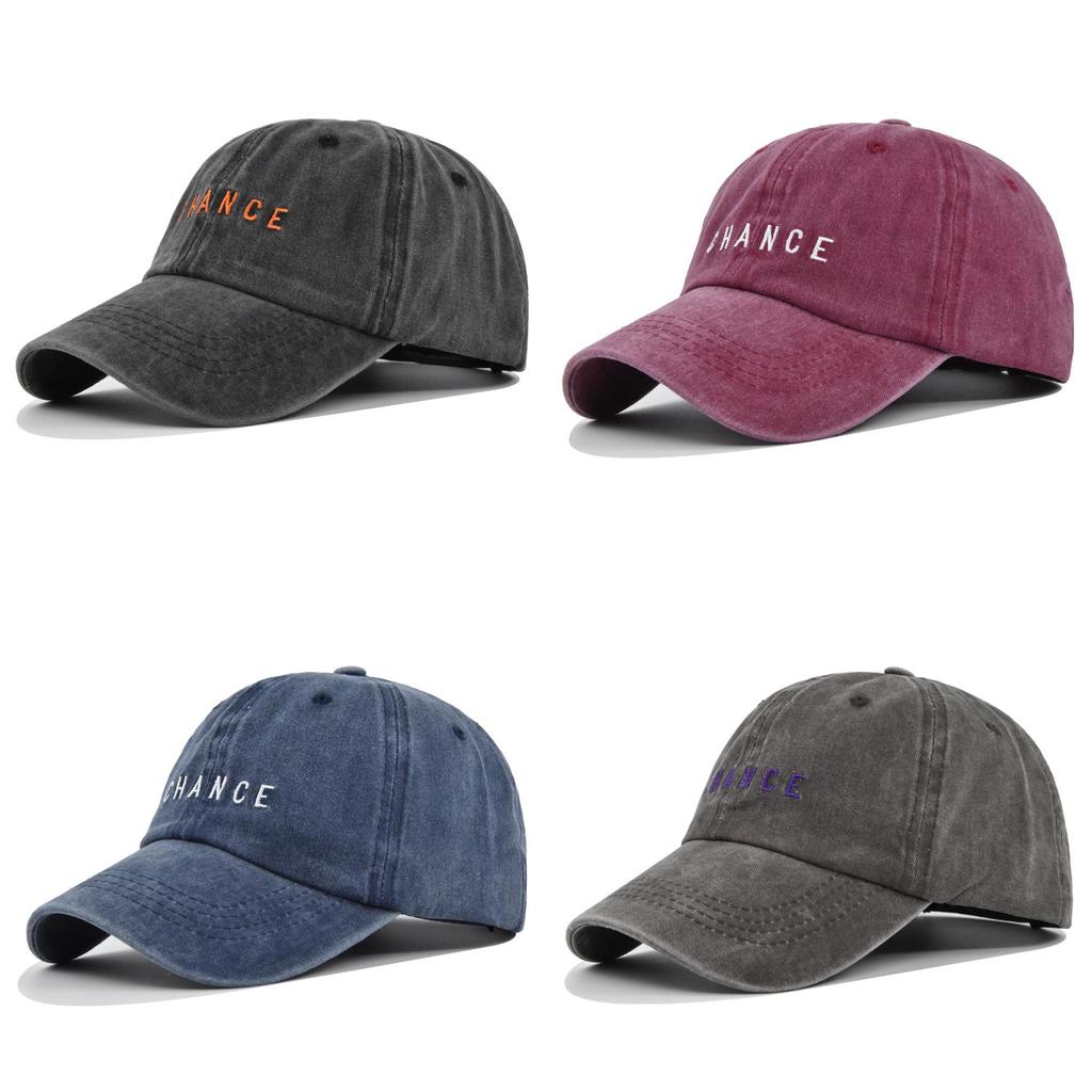 Duck Tongue Hat Chance Letter Embroidered Baseball Hat Washed Old Sun Visor Hat