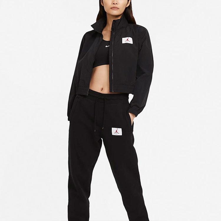 Jordan Logo Print Casual Sports Jacket Women Jacket Black CV7800-011