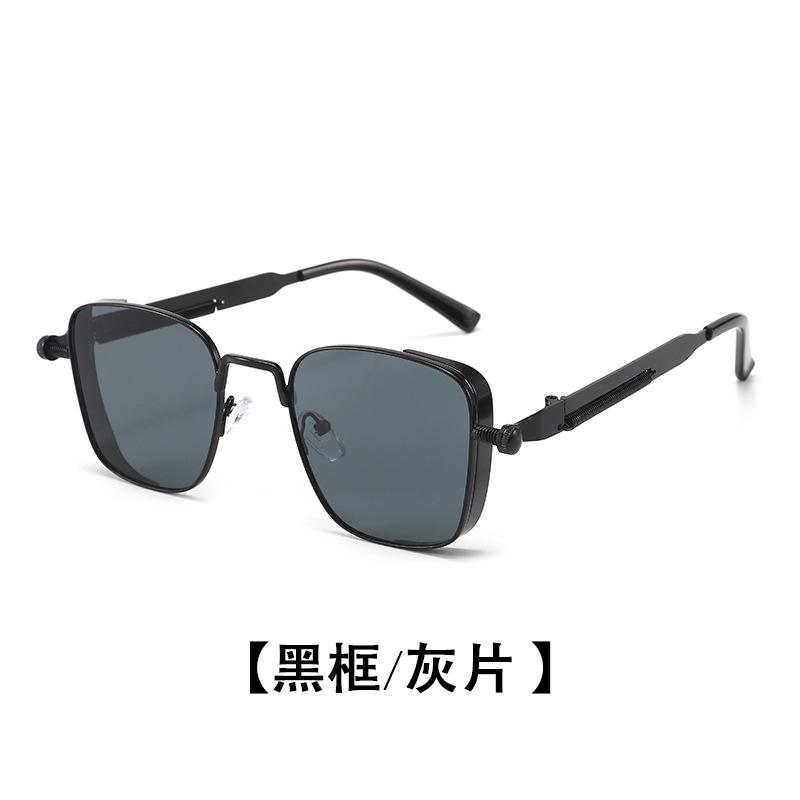 Retro Steampunk Sunglasses Men Metal Frames Spring  Punk Glasses UV400 Fashion Street Eyewear