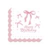 Lace Pink Bow-themed Girl Birthday Party Tableware, Disposable Paper Plate Decorative Items