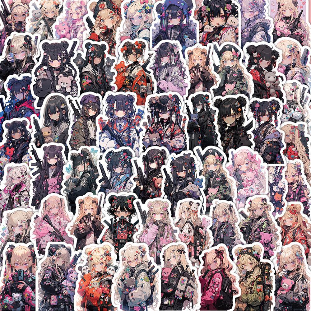 10/30/60pcs Kawaii Anime Soldier Girls Stickers Cute Cartoon Kids Decals Toy Phone Case Suitcase Laptop Graffiti Sticker Decor