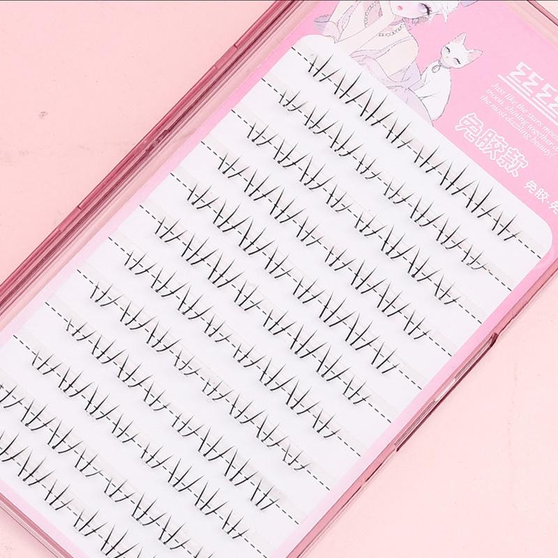 Selbstklebende Klebstofffreie W-förmige Untere Falsche Wimpern DIY Manga-Augen-Effekt Natürlich Dick Segmentiert Untere Wimpernverlängerung 6 mm