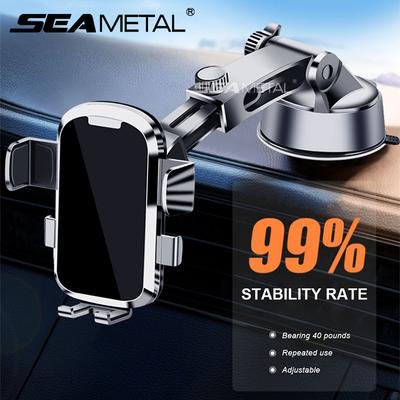 Soporte para teléfono de salpicadero SEAMETAL para coche Ventosa estable Soporte para teléfono de coche escalable Rotación de 360 grados Soporte para navegación automática